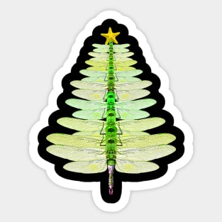 Merry Christmas Insect Lover Xmas Dragonfly Christmas Tree Sticker